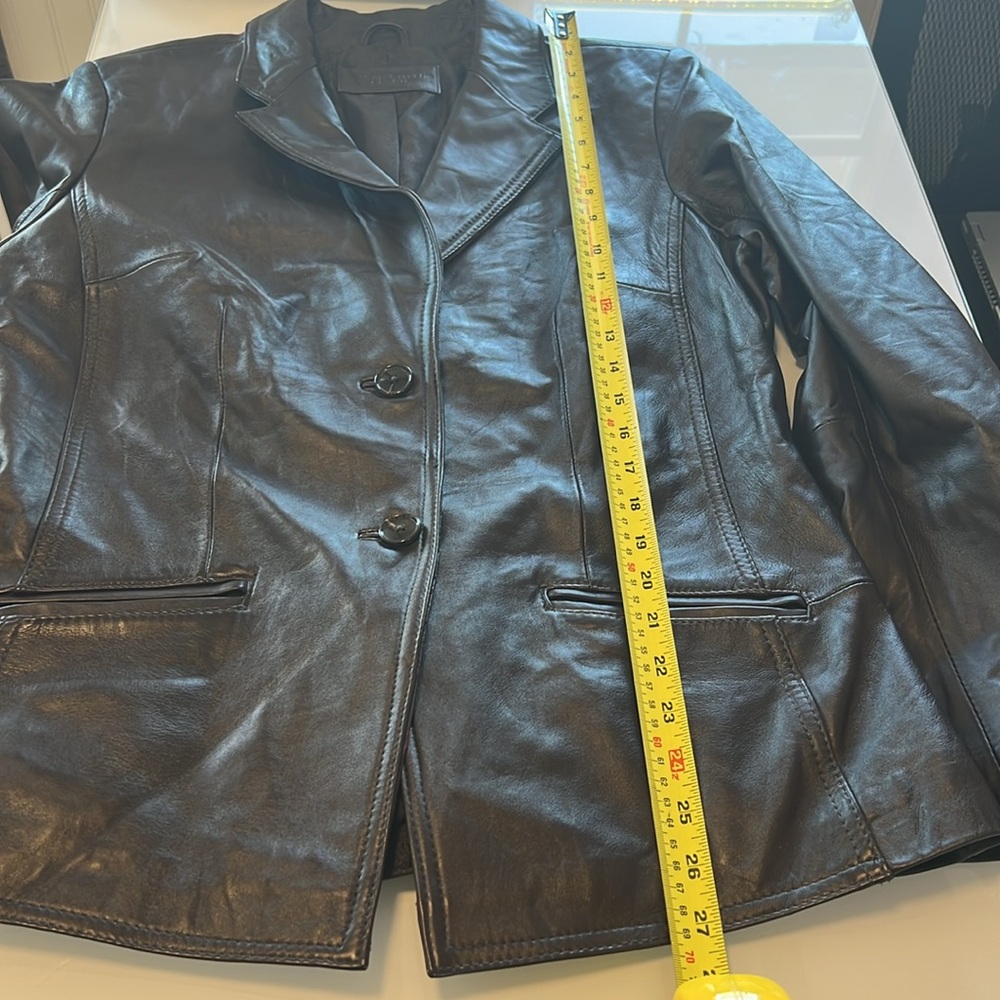 Jaclyn Smith Dark Leather Jacket buttery soft‎ women medium vintage - Picture 10 of 12